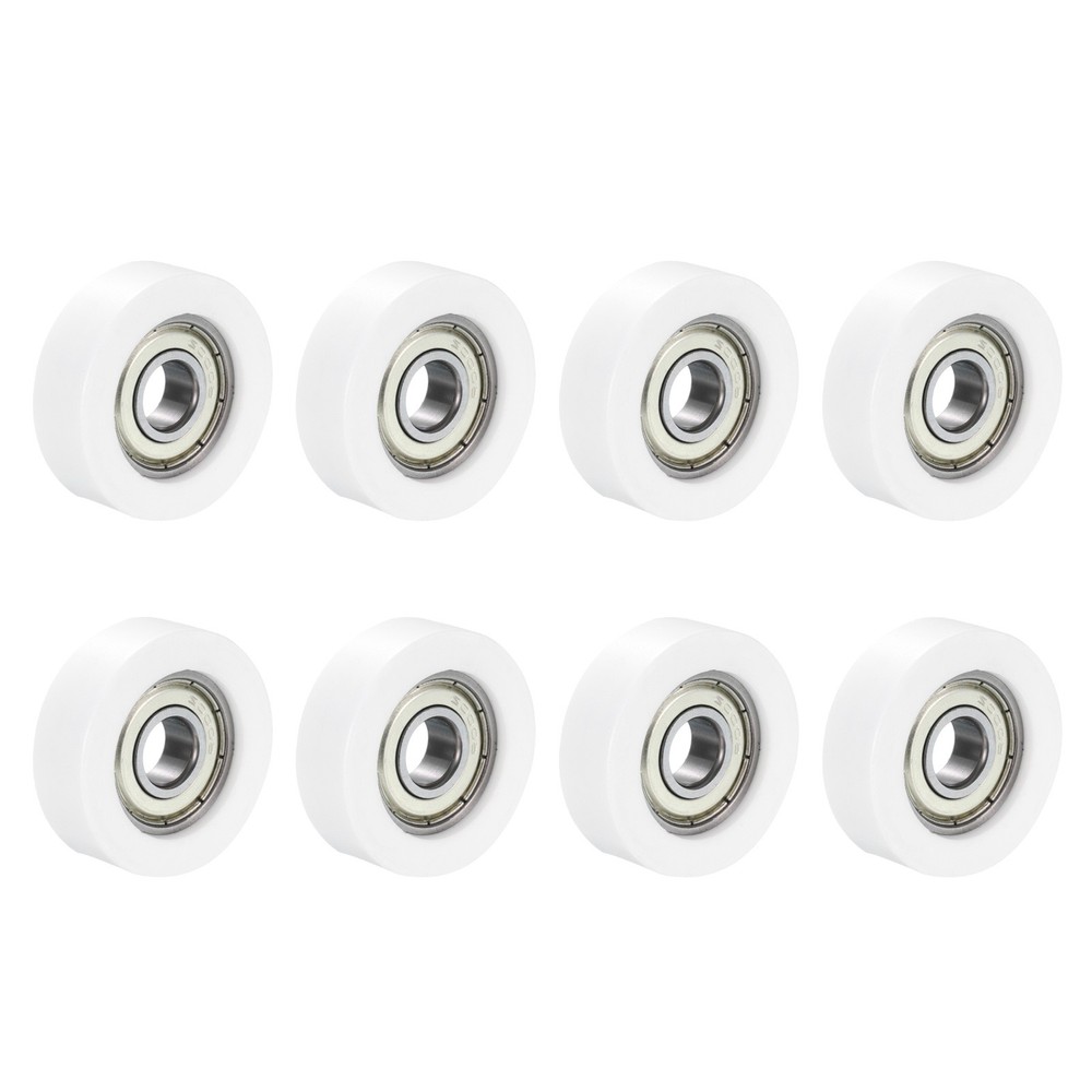 10x38x12mm Nylon Pulley Wheel White Door Window 608zz Sliding Bearing, 8 Pcs