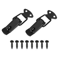 2Pcs Spring Loaded Toggle Latch, (2.36″ x 0.91″, Black) Latch with Lock Hole