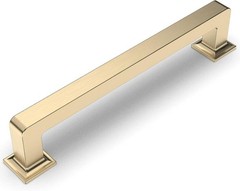 Amerdeco 10 Pack Brushed Brass Cabinet Pulls 5 Inch(128MM) Hole Centers Kitchen