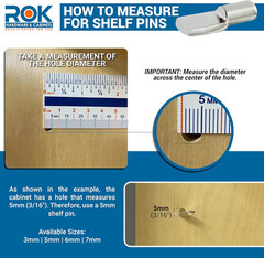 Rok Hardware Heavy Duty 1/4″ (6Mm) Shelf Pin Spoon Shaped Cabinet Support Pegs