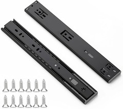 12 Inch Soft Close Drawer Slides 1 Pairs 2 Pack Black Full Extension Ball Bearin
