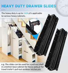 Undermount Heavy Duty Drawer Slides Rail Bottom Mounted Full Extension Hidden Dr