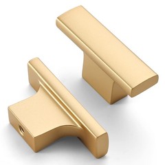 10 Pack Brushed Gold Cabinet Knobs 2 Inch (50MM) Single Hole Cabinet Pulls Ki…