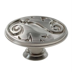 Jeffrey Alexander Regency Ivy Leaf 1 9/16″ Oval Knob Satin Nickel 1097