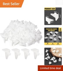 Elegant 30-Piece White Shelf Pegs – 5mm Support Clips for Clutter-Free Spaces