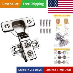2 Pack Soft Close Cabinet Door Hinges for 1/2″ Partial Overlay Cupboard, 100 …