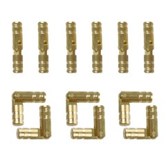 Runseaway 12PCS Invisible Brass Barrel Hinges, 4x20mm Mini Hidden 12pcs, Gold
