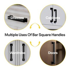 Black Cabinet Handles 5 Inch Hole to Hole – Bar Cabinet Pulls 5 Inch – 4 Pack…
