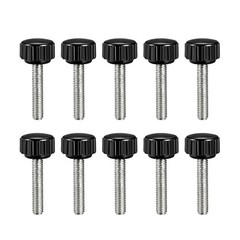M5 x 25mm Male Thread Knurled Clamping Knobs Grip Thumb Screw on Type 10Pcs