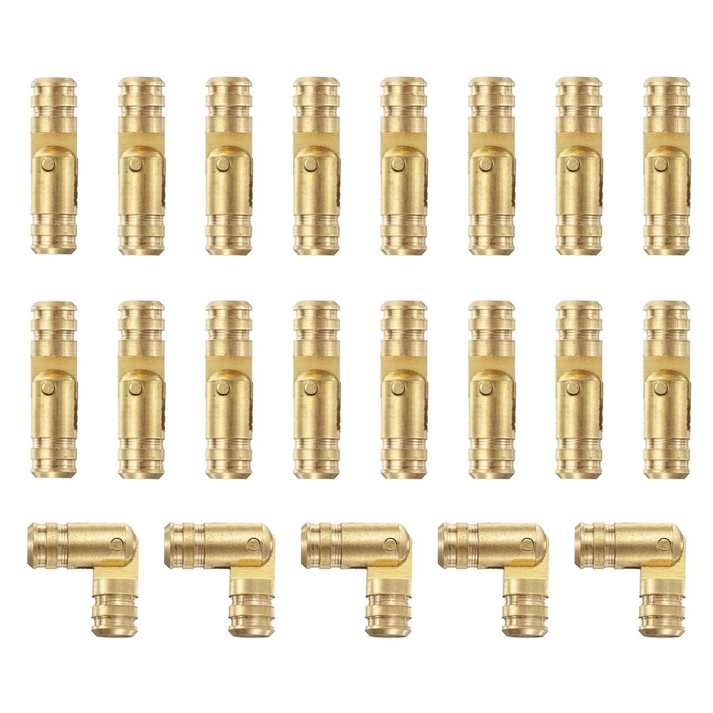 20Pcs Invisible Barrel Hinges 5x19mm Brass Concealed Hinge Gold