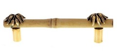 Palmaria 3″ Centers Bamboo Leaf Pull in Antique Gold – Vicenza Designs Hardware