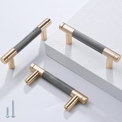 12 PCS Gold Grey 3 Inch 76mm Barrel Cabinet Pull Aluminum Cupboard Drawer Handle