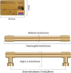 10 Pack 5″ 128mm Champagne Bronze Knurled Kitchen Cabinet Handles