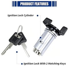 Ignition Starter Switch Lock Cylinder W/Keys Replacement for Chevy C1500