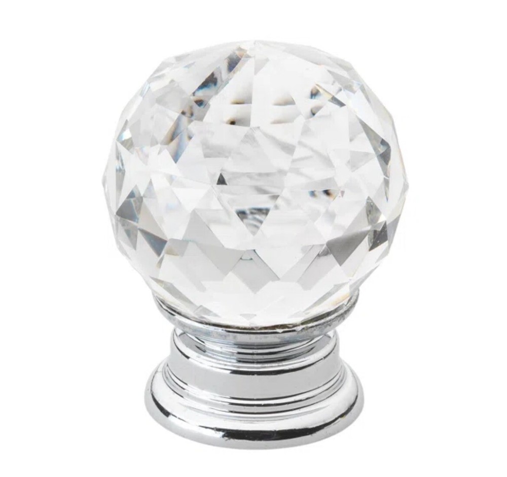 GlideRite 1-1/4″ Round K9 Crystal Cabinet Dresser Drawer Knob Clear 9003-CR-30-1