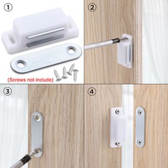 20x Magnetic Cabinet & Door Latch/Catch Closures Kitchen Cabinet Cupboard White