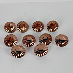 Set of 10 VTG Style Rose Gold Copper Fluted Sunburst Cabinet Knobs Drawer Pulls