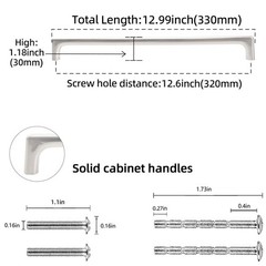 6 Pack 12-5/8 Inch(320mm) Brushed Satin Nickel Kitchen Cabinet Handles Cabinet