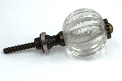 Scalloped Glass Metal Knob Cabinet Handles Furniture Hardware Cupboard Drawer
