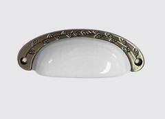 White Crackle Porcelain Oxford Cup Handle Multiple Finishes 96mm