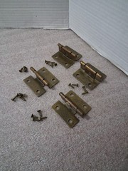 4- Lipped Steel Cabinet Bi-fold Door Hinges Brass Finish Hinge 19 Screws