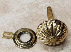 Furniture Split Pin Dresser Drawer Pull Spool Cabinet Knob 1-3/8″ Polished Brass