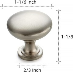 Elegant Round Brushed Nickel Drawer Pulls for Kitchen Update, 1 Pack
