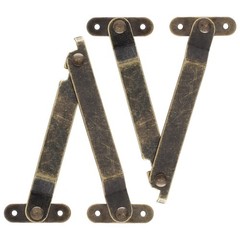 Jiozermi 2Pcs Brass Lid Support Hinges, Left and Right Folding Large,