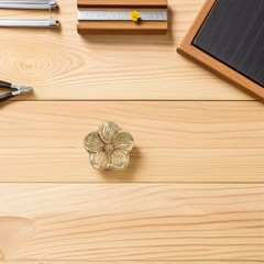 Gold Flower Cabinet Knobs: Decorative Floral Pulls – Single Hole Solid Brass