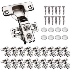 20 Bisagras De Metal 100 Grados Para Gabinetes Cocina Puertas Madera Muebles Set
