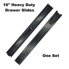 (PAIR) 16″ Steel 500lb Load Heavy Duty Drawer Slides 3/4 Extension