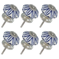 6 Pack Ceramic Knobs Pumpkin Ceramic Drawer Knobs Big Leaf