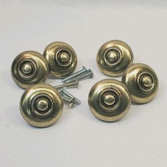 Set 6 Vintage Early American N264 0 Cabinet Drawer Knob Pulls w/screws
