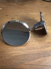 Vintage Pair Of 6 Mirrored Silver Knobs W/ Box