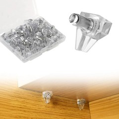 30 Pcs Cabinet Shelf Pegs for Shelves, 5mm Shelf Pins Holders, Clear Shelf Suppo
