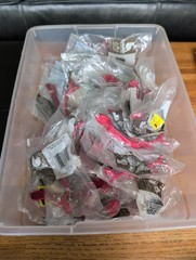 Lot of 100 NOS Belwith P8307-20 Bright Red Cabinet Drawer Pull Handles