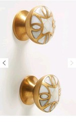 Anthropologie Mother-of-Pearl Knobs, Set of 2 Gold