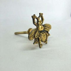 2 Vintage Gold Brass Bumblebee Bee Wardrobe Drawer Pulls Knobs Cabinet Handles