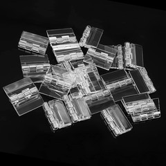 20 Pcs Plastic Hinges Clear, Tranparent Acrylic Mini 1.34*0.98, Clear