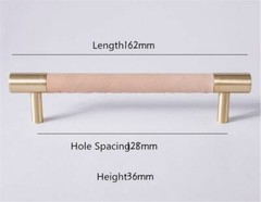 3.78” 5” 8.8″ Brass Leather Cabinet Door Handles Colorful Dresser Drawer Knobs