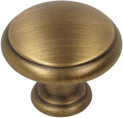 10 Pack 5422BAB Brushed Antique Brass Knob 1-3/16 Inch Diameter | round Mushroom