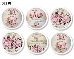 Shabby Chic Pink Rose Floral Cabinet Knob Set French Country Cottage Drawer Pull