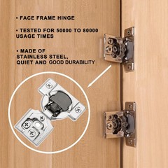 Soft Close Cabinet Hinges 3/4 Inch Overlay Satin Nickel Self Closing 6 Pack