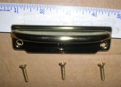 Bar Drawer Pull :3 Holes 1-5/8 inches C-C Gold Tone 3-3/4″ x 1″