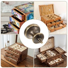 Trinkrittey 10pcs Mini Antique Self-Tapping Drawer Knobs 0.59×0.79