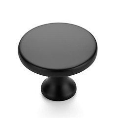 Round Kitchen Cabinet Knobs Pulls 1-1/4 Inch Pack | Zinc Alloy, 30 Matte Black