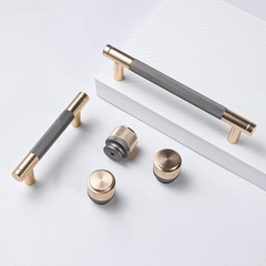 12 PCS 5 Inch 128 mm Barrel Cabinet Pulls Gold And Grey Aluminum Drawer Handles
