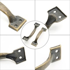 8Pcs 5 1/2 Inch Bronze Cabinet Handles, Metal Gate Handles Rustic Drawer Pull…