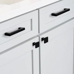 homdiy 10 Pack Black Cabinet Knobs Matte Black Square Dresser Drawer Knobs Zi…