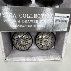 India Collection 4-Pack Black/Silver Satin Metal Drawer Pulls 1.5in CDK14B